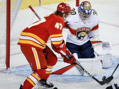 Dustin Wolf makes 32 saves, Flames hand Panthers their 2nd straight shutout with 3-0 win