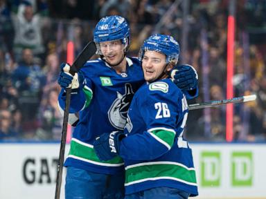 Pettersson and Brannstrom have a goal and assist each and Canucks top Flames 3-1