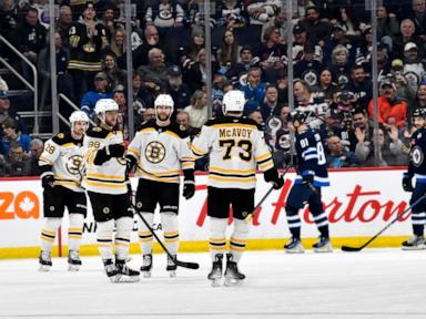 Mark Scheifele scores twice to lift the Jets over the Bruins 8-1