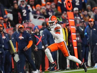 McMillian's pick-6 helps Broncos spoil career nights by Winston and Jeudy and beat Browns 41-32