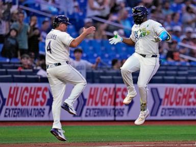 Diaz and Caminero homers, McClanahan's 6 strong innings carry Rays past Giants 3-0