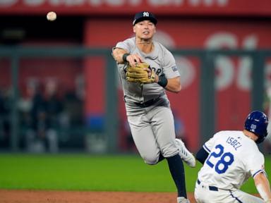 Giancarlo Stanton hits go-ahead homer in the eighth, Yankees beat Royals 3-2 in Game 3 of the ALDS