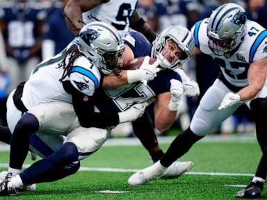 Rush throws for career-high 3 TDs, Cowboys force 4 turnovers to beat Panthers 30-14