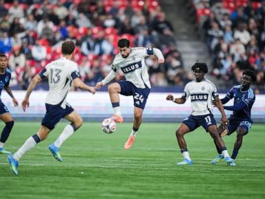 Bruno Caicedo scores 1st MLS goal, Whitecaps beat Sporting KC 3-0 for 3rd straight win