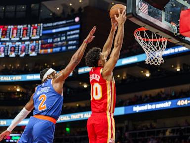 No. 1 pick Zaccharie Risacher scores 33 as Hawks rally late to down Knicks 121-116