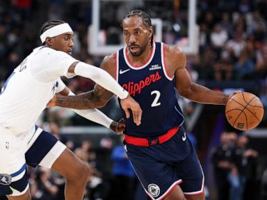 Kawhi Leonard scores 45 points in the Clippers' 153-128 romp over the Timberwolves