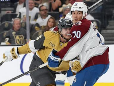 Barbashev, Stone and Olofsson each score two, Golden Knights top Avalanche 8-4 in season-opener