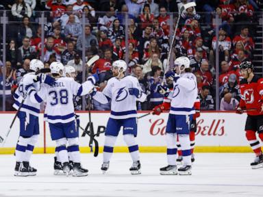 Hagel scores 3, Hedman adds 2 as Lightning beat Devils 8-5