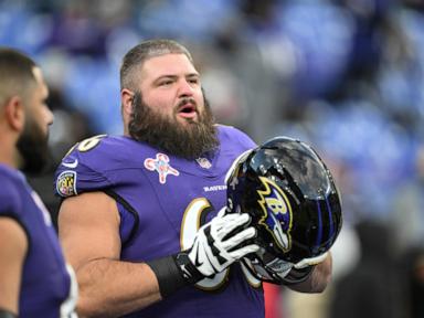 Baltimore Ravens' Ben Cleveland is arrested on a charge of drunken driving in Georgia