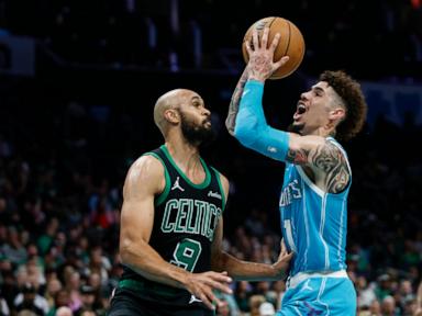 Tatum scores 32, Celtics pull away to beat Hornets 124-109 after 2 Charlotte players ejected