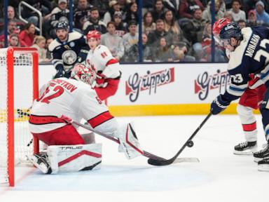 Marchenko ties it late, Monahan gets only goal in shootout as Blue Jackets beat Hurricanes 5-4