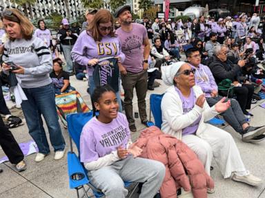 Young girls skip school with their parents to attend Valkyries' early WNBA Finals watch party