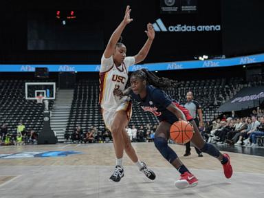 No. 3 USC hits two late free throws to beat Ole Miss 68-66 in Paris