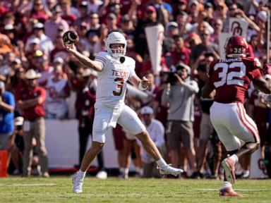 Ewers returns as No. 1 Texas beats No. 18 Oklahoma 34-3 in 1st Red River Rivalry game as SEC members