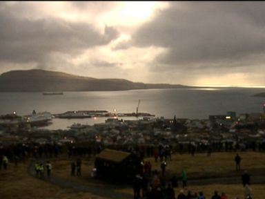 VIDEO: Sky gazers gathered in the town of Torshavn in the Faroe Islands to watch the total eclipse.