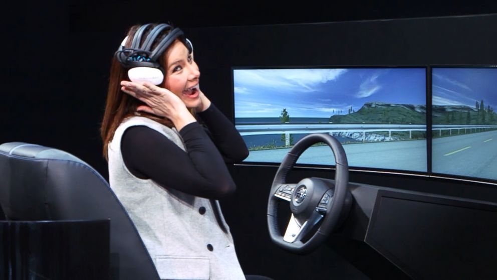 Video Live-testing Nissan's Brain-to-Vehicle Technology At CES - ABC News