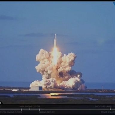 The rocket carried SpaceX founder Elon Musk's red Tesla Roadster and a mannequin in the driver's seat into space.