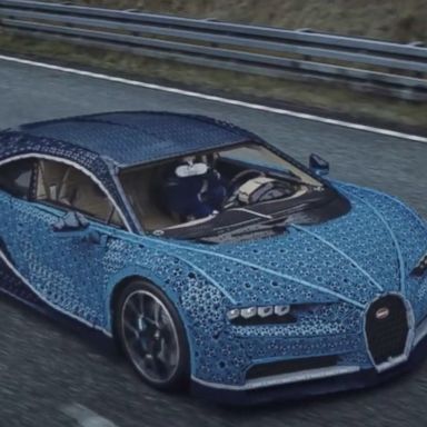 VIDEO: Bugati's 1-million piece creation has a top speed of 18 mph.