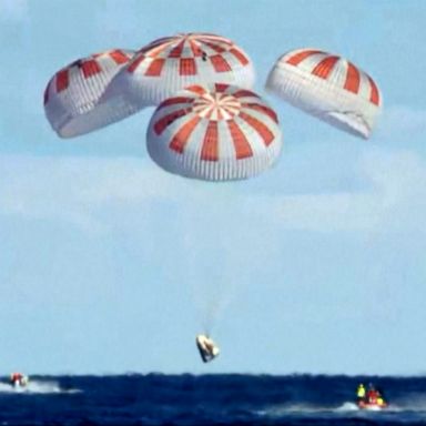 VIDEO: SpaceX's Crew Dragon capsule safely splashed down in waters off the Florida coast.