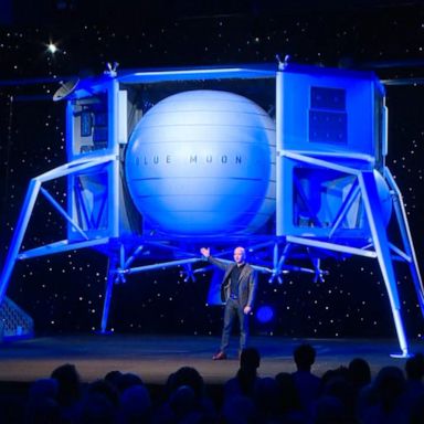 The lander, called "Blue Moon," has been in the works for three years, Bezos said.