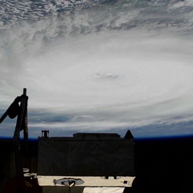 Cameras outside the International Space Station captured views of Dorian.