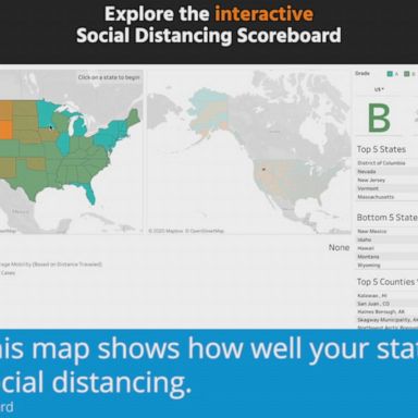 A location data company, Uncast, created a scoreboard that grades how well states and counties are following social distancing guidelines based on phone data.