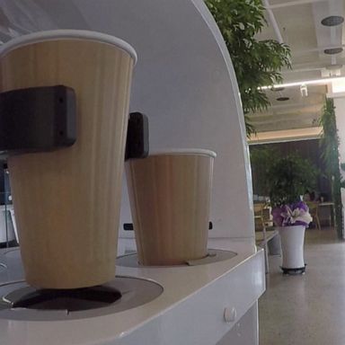 VIDEO: Robot baristas aid in social distancing at this Korean cafe