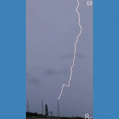 VIDEO: Lightning strikes near launch pad at Kennedy Space Center