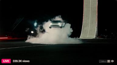 Using SpaceX rocket technology, the sports car climbed a curved ramp and hurled itself to a controlled landing.
