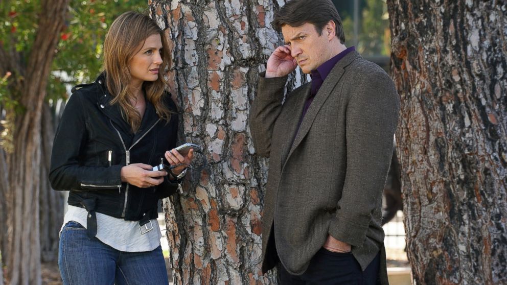Stana Katic as Beckett and Nathan Fillion as Castle in a scene from the finale of "Castle."  