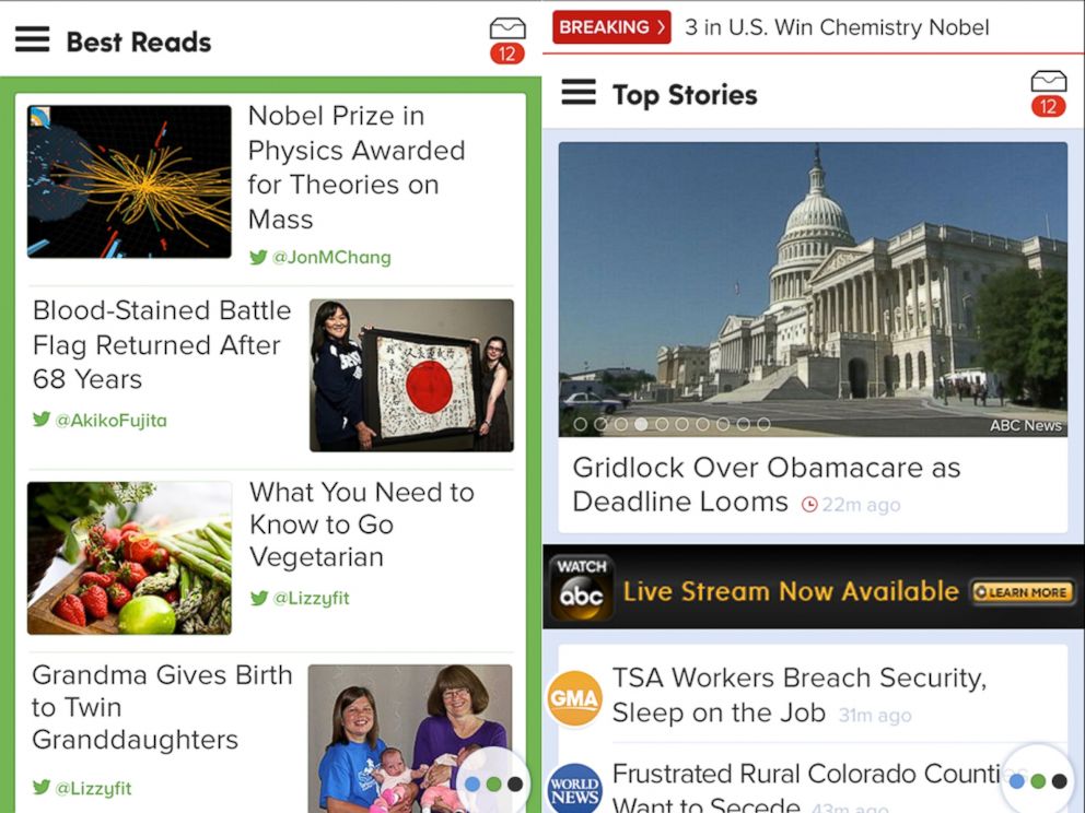 PHOTO: ABC News new iPhone and Android app.