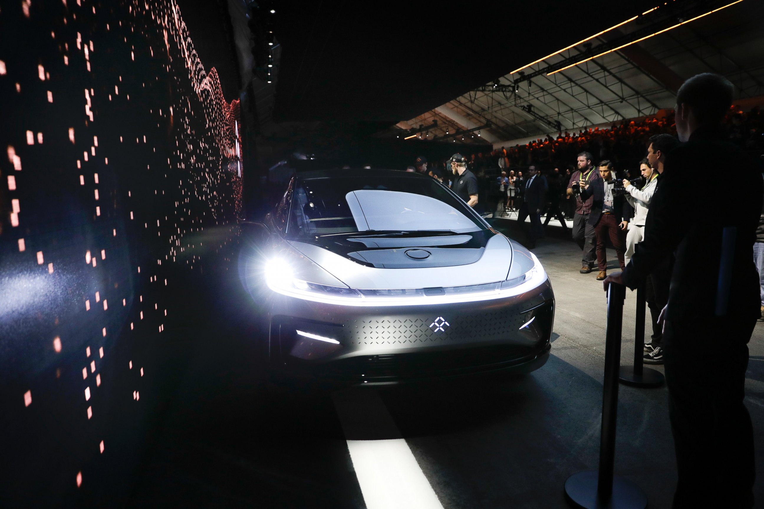 PHOTO: Faraday Future's FF91 electric car is unveiled during a news conference at CES International, Jan. 3, 2017, in Las Vegas. 