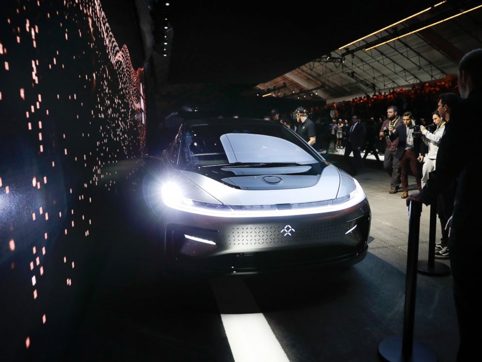 PHOTO: Faraday Futures FF91 electric car is unveiled during a news conference at CES International, Jan. 3, 2017, in Las Vegas.