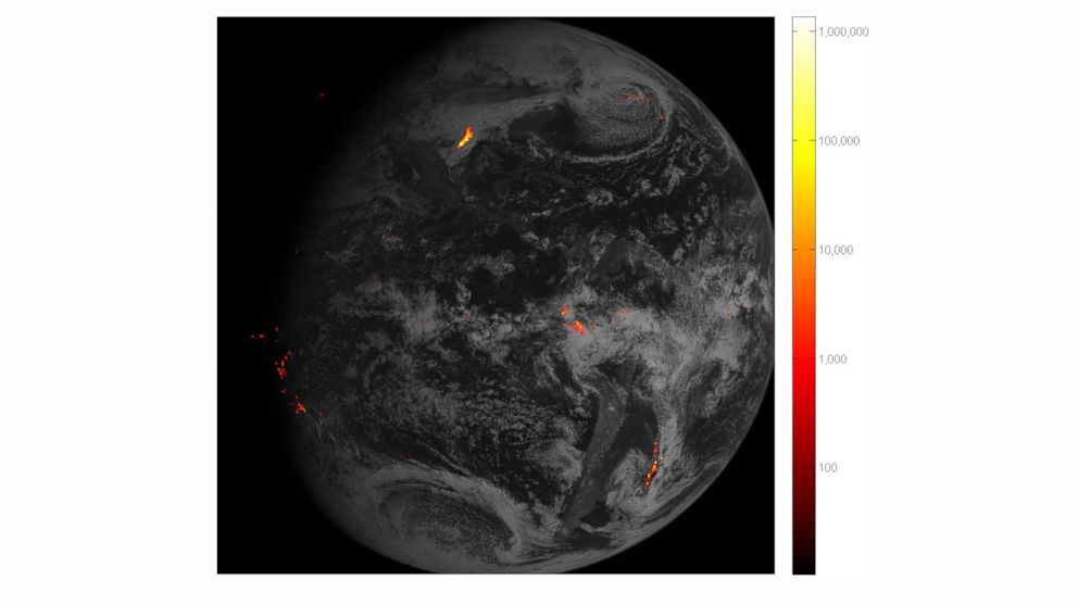 PHOTO: The first image from NOAA's new satellite that maps lightning.