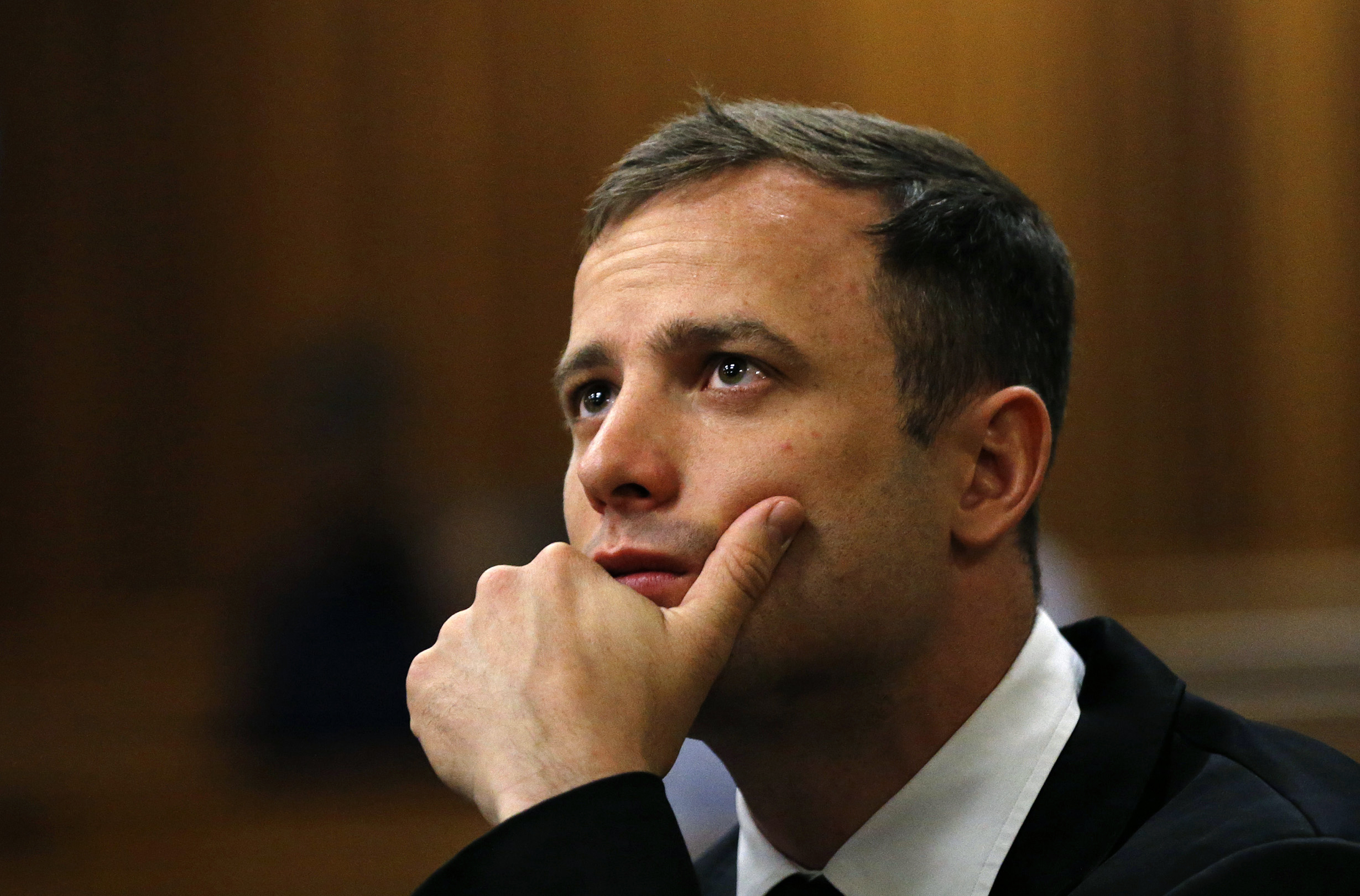 PHOTO:Oscar Pistorius is seen at  the fourth day of sentencing proceedings in the high court in Pretoria, South Africa, in this file photo, Oct. 16, 2014. 