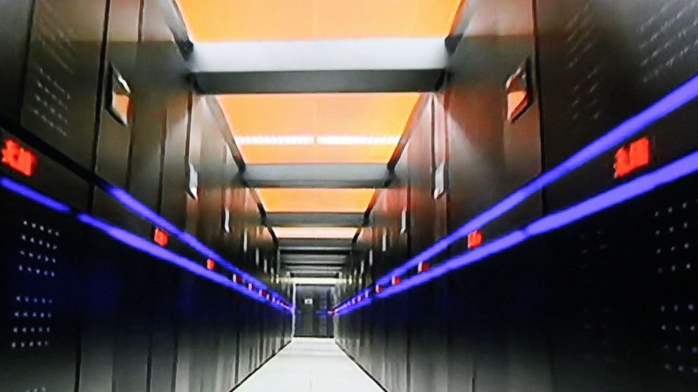 This TV grab taken on June 17, 2013 shows the Tianhe-2 supercomputer developed by Chinas National University of Defense Technology.
