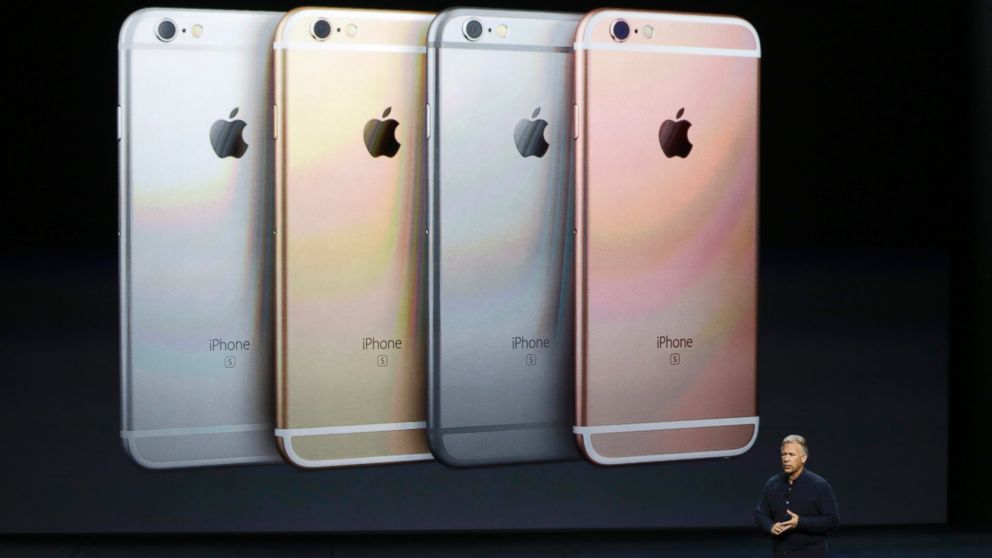 Phil Schiller, Apple's senior vice president of worldwide marketing, talks about the features of the new iPhone 6s and iPhone 6s Plus during the Apple event at the Bill Graham Civic Auditorium in San Francisco, Sept. 9, 2015.