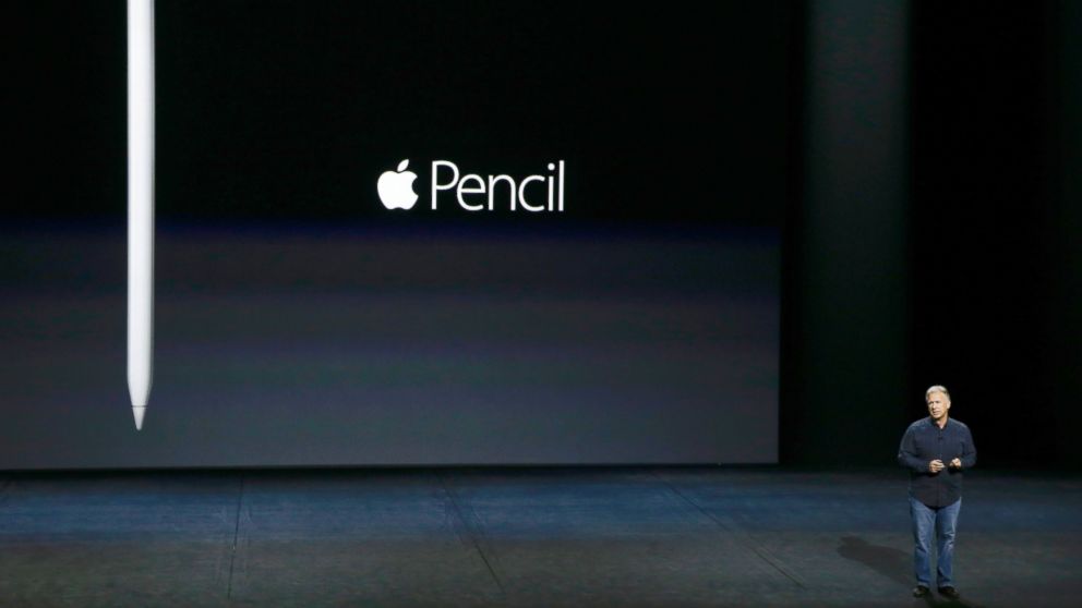 PHOTO: Phil Schiller, Apple's senior vice president of worldwide marketing, introduces the new Apple Pencil at the Apple event in the Bill Graham Civic Auditorium in San Francisco, Sept. 9, 2015.