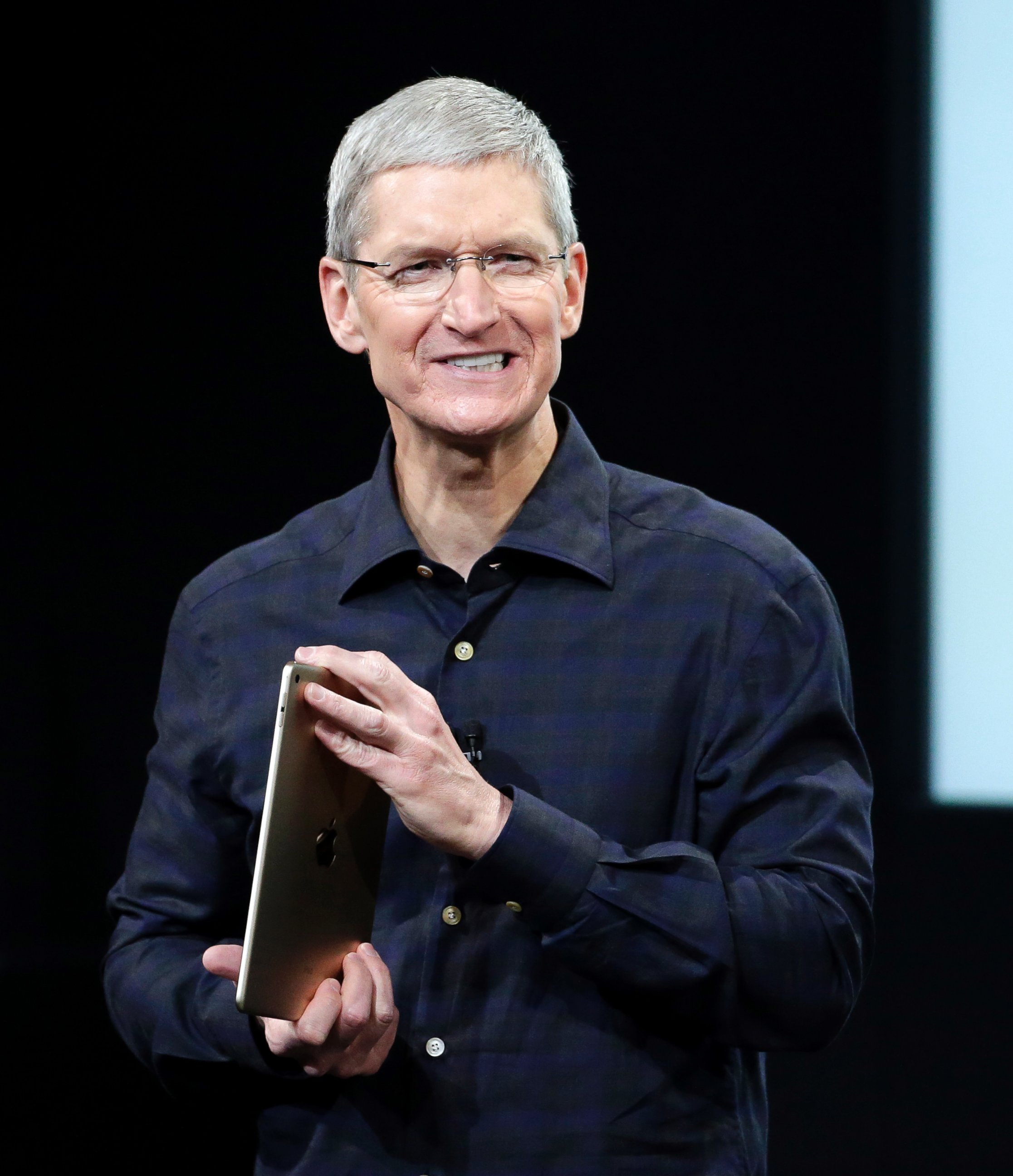PHOTO: Apple CEO Tim Cook introduces the new Apple iPad Air 2 during an event at Apple headquarters on Oct. 16, 2014 in Cupertino, Calif.