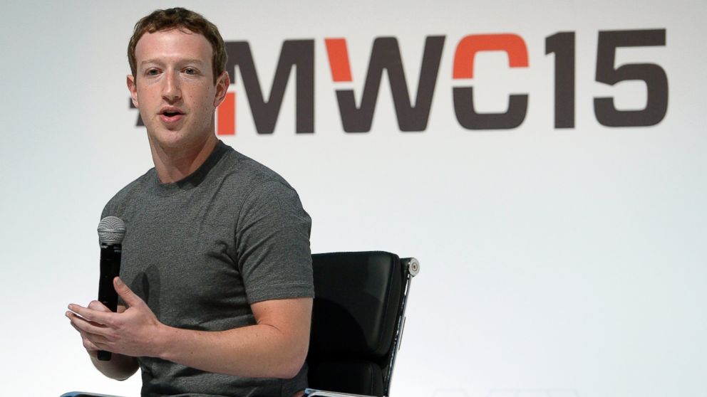 Facebook CEO Mark Zuckerberg speaks during a conference at the Mobile World Congress, the world's largest mobile phone trade show in Barcelona, March 2, 2015.