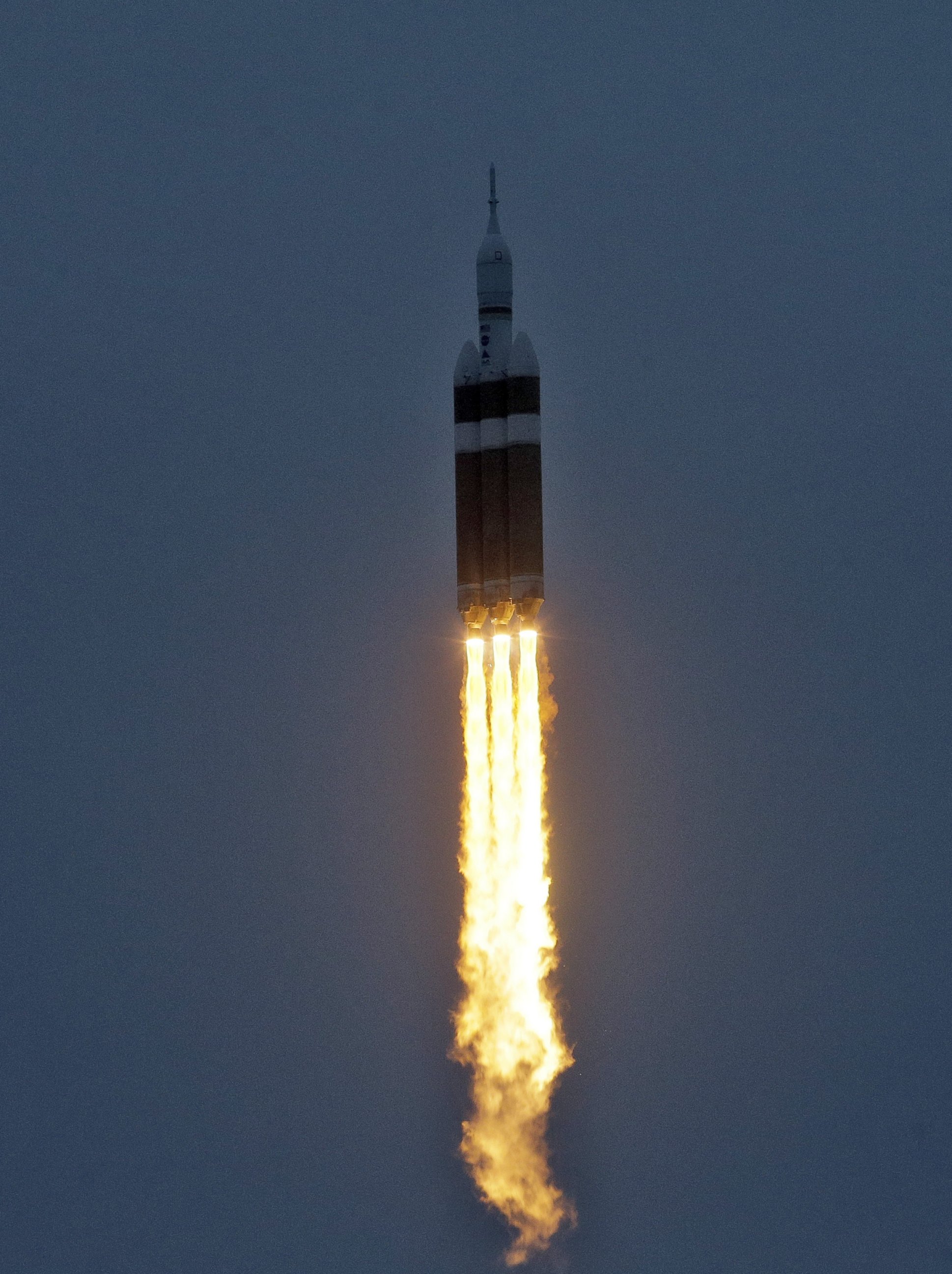 PHOTO: NASA's Orion spacecraft, atop a United Launch Alliance Delta 4-Heavy rocket, lifts off on its first unmanned orbital test flight from the Cape Canaveral Air Force Station, Dec. 5, 2014, in Cape Canaveral, Fla. 