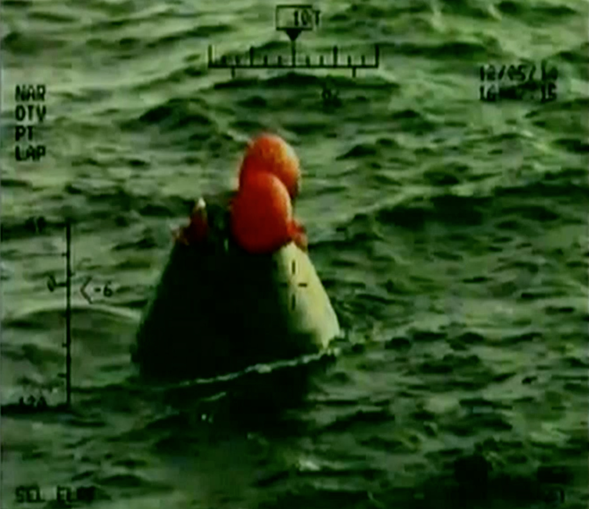 PHOTO: In this frame grab from NASA-TV, the Orion capsule floats after splashing down in the Pacific Ocean, Dec. 5, 2014.