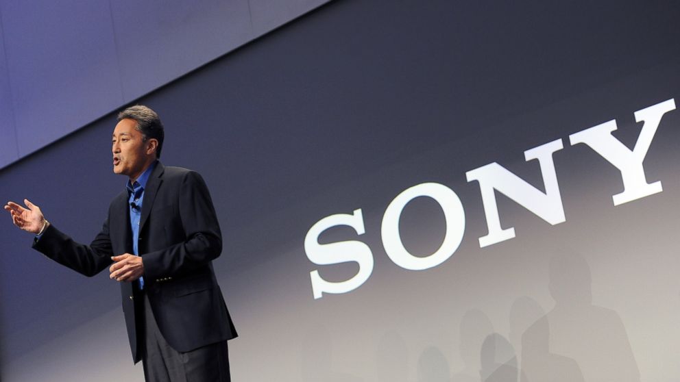 General manager of Sony, Kazuo Hirai, speaks at a Sony press conference in Las Vegas on Jan. 6, 2014.