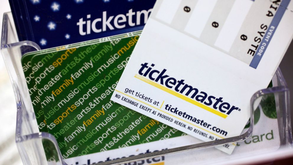 In this May 11, 2009, file photo, Ticketmaster tickets and gift cards are shown at a box office in San Jose, Calif.