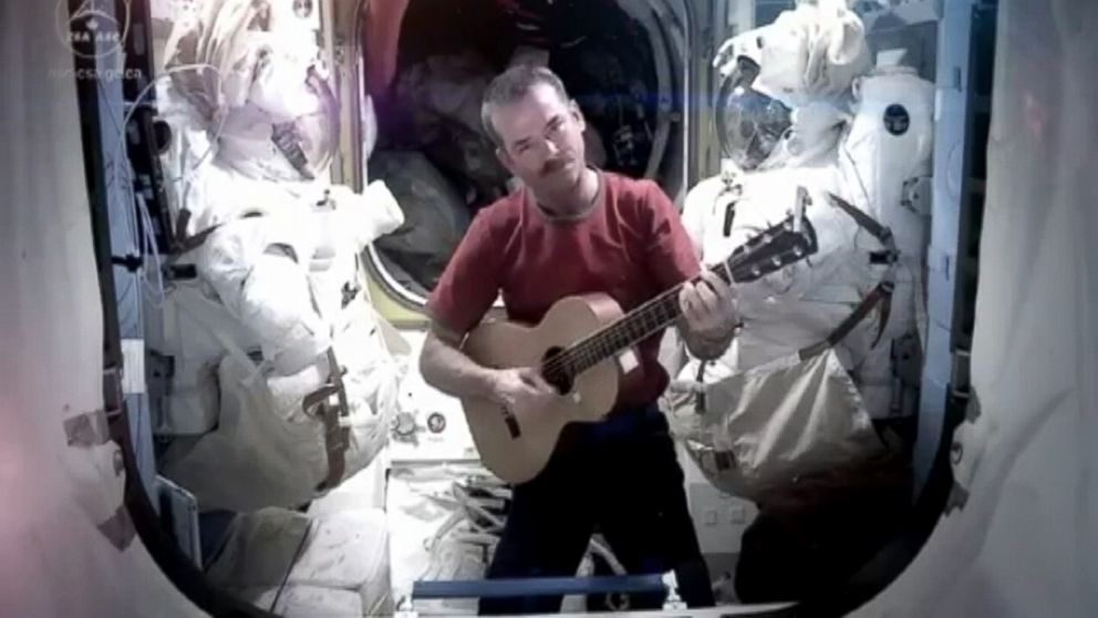 An undated handout video grab taken from YouTube of Commander Chris Hadfield, the former commander of the International Space Station, is shown.