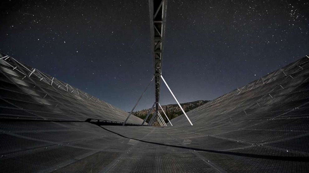 PHOTO: The Canadian Hydrogen Intensity Mapping Experiment (CHIME) telescope is used by researchers to observe a radio burst believed to be from a massive dead star with a powerful magnetic field.

