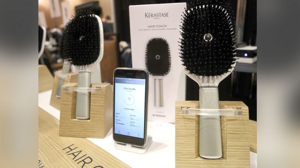 PHOTO: French-made Kerastase smart Hair Coach hairbrush with connectivity to smart phones is displayed at the 2017 International Consumer Electronics Show (CES) in Las Vegas, Jan. 3, 2017. 