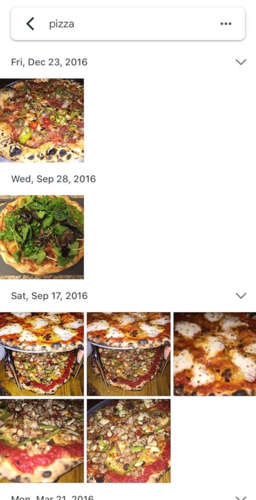 PHOTO: Google Photos search by word function in the app.
