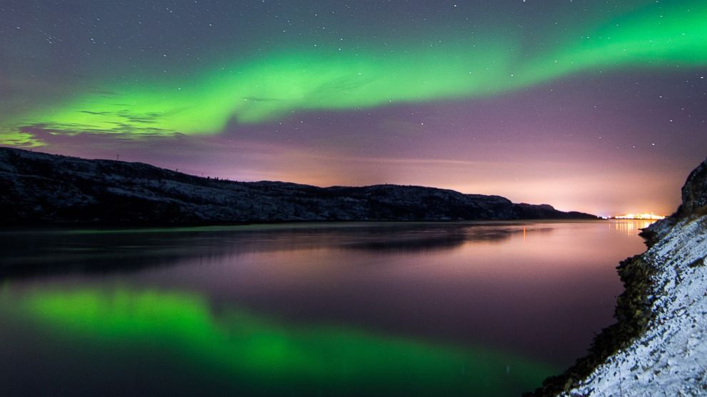 PHOTO:In this file photo, the Aurora Borealis illuminate the night sky, Nov. 12, 2015, near the town of Kirkenes in northern Norway.  