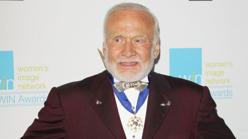 Buzz Aldrin arrives at the 16th Annual Women's Image Awards held at Beverly Hills Women's Club, Dec. 14, 2014, in Beverly Hills, Calif.